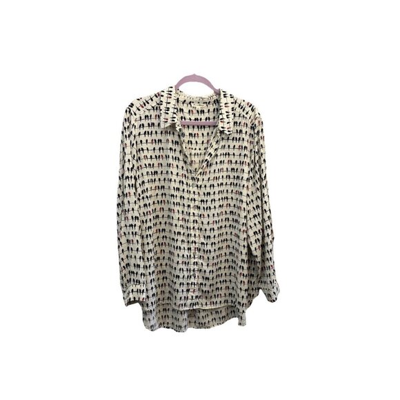 Jane and Delancey top Bird Print Button Up Collared Size 2X - Picture 1 of 11